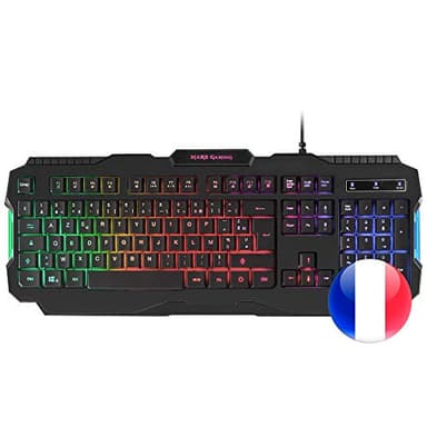 Mars Gaming MKMINIPRO, Clavier Mécanique Ultra-Compact 60%, Commutateurs Mécaniques Hot-Swap, Éclairage RGB Chroma, Clavier Gaming Antighosting, Multiplateforme, Switch Bleu Français, Blanc