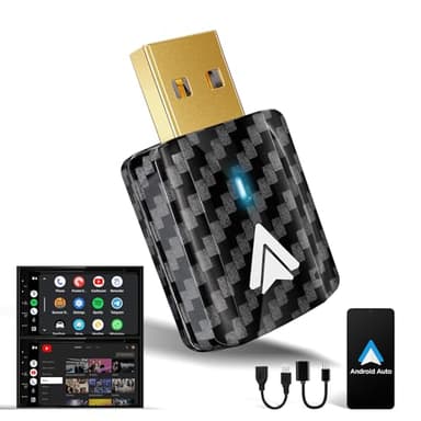 MSXTTLY Adaptateur Android Auto sans Fil – Mini Plug & Play, U2AC-L8 Compatible Youtube & Apps Vidéo