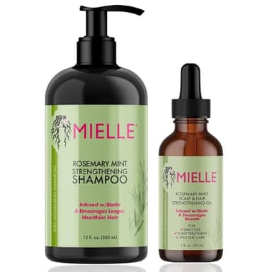 Mielle / Romarin et menthe fortifiante / Shampooing / Huile fortifiante pour le cuir chevelu et les cheveux / Offre / Coffret cadeau