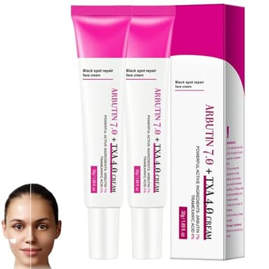 Arbutin 7% + Tranexamic Acid 4% Cream,Creme Eclaircissante Peau Noir Puissant,Black Spot Repair Face Cream,Serum Anti Tache Visage,Améliore La Pigmentation,Unifie Le Teint Pour Tous Types De Peaux (2)