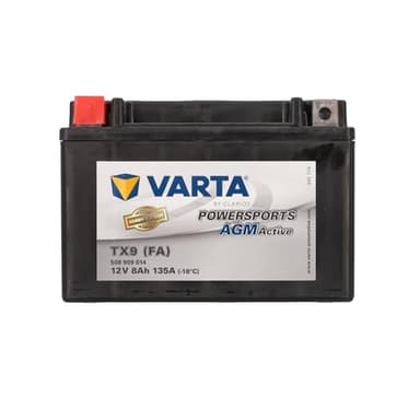 VARTA Batterie moto 8 Ah / 135 A Powersports Active AGM - longue durée de vie, préchargée, sans entretien, adaptée aux motos, scooters, quads, jet-skis et motoneiges, noire, Noir