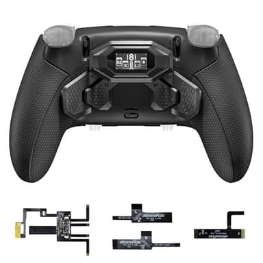 eXtremeRate Beyond Palette pour ps5 Edge Manette avec Coque Arrière Redessinée & Écran OLED,4 Boutons Programmable pour ps5 Edge Controller-Noir