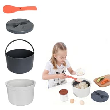 2L Cuiseur de riz Micro Onde Multifonction Cuit Vapeur Micro Onde avec Cuillère à riz Couvercle Tasse à Mesurer Passoire et Panier Vapeur Récipient Alimentaire pour Cuisson Rapide Orange