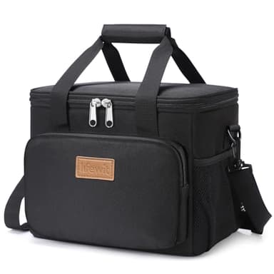 Lifewit Sac Isotherme Repas 9L(12 Canette), Moyen Glaciere Souple Isothermes Homme et Femme, Portable Lunch Bag Box, Sacs Dejeuner pour Travail, Pique Nique, Plage, Noir