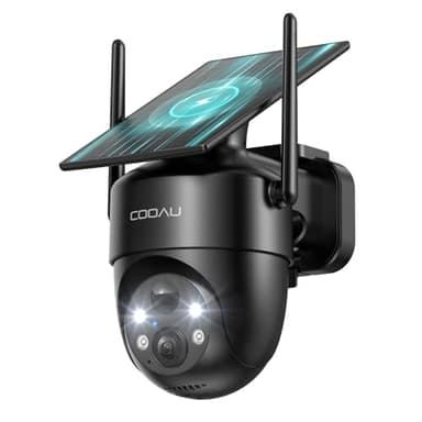 COOAU 2K Camera Surveillance WiFi Exterieure sans Fil | Caméra Solaire 3MP 360° PTZ, Wi-FI 6, Détection PIR Intelligente, Alarme Anti-Intrusion, Installation Facile, Recharge Basse Luminosité, IP66