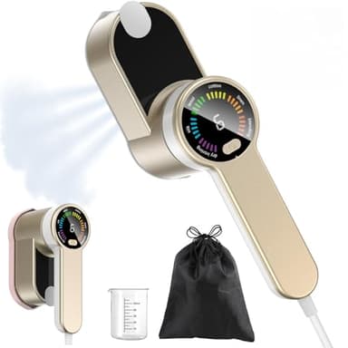 PKBD Defroisseur Fer à Repasser de Voyage Mini Steamer Vetement Vapeur Fer à Repasser Vapeur Portable Led - 6 Modes Intelligents - Chauffage Express 9s - DéFroisseur 1200w Avec Sac de Rangement -Or