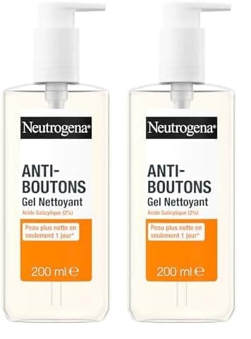 Neutrogena | Gel Nettoyant Anti-Boutons (flacon-pompe de 200 ml) – Nettoyant visage à l'acide salicylique (2%) – Élimine l'excès de sébum et les impuretés pour une peau plus nette en seulement 1 jour*