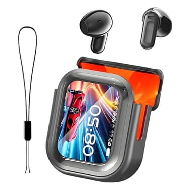 AI Translator Écouteurs avec traduction en temps réel 134 langues bidirectionnelles Écouteurs LCD écran tactile antibruit Casque sans fil HD Son stéréo IPX6 pour voyage, affaires, salle de sport