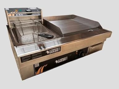 Le Barbecue Gaulois Plancha Electrique avec Friteuse, Combiné en Inox 4400W