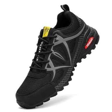 VENROXX Chaussures Trail Homme Légères Basket de Randonnée Respirantes Antidérapantes Chaussures de Marche Outdoor Sports Chaussure de Trekking, Noir, 43