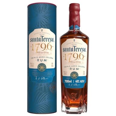 Santa Teresa 1796 Triple Aged Solera Rum, 40 % vol., 70 cl / 700 ml, Rhum ambré vénézuélien d’exception, issu d’un domaine unique et affiné dans des fûts de chêne