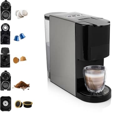 Princess machine à café - Multicapsules - Compatible avec Nespresso™, Dolce Gusto, Lavazza® a Modo Mio & dosettes E.S.E - 0,8 L - 1 450 W, 01.249451.01.001
