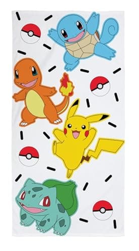 Pokemon Pikachu POK-1049 Fandom Glumanda - Serviette de plage - 100 % coton - Dimensions : 70 x 140 cm