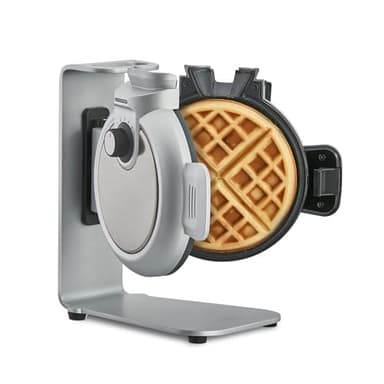 CASO WaffleUp - gaufrier vertical pour des gaufres belges parfaites, 5 niveaux de brunissage au choix, double revêtement antiadhésif, pas d'excédent de pâte, acier inoxydable
