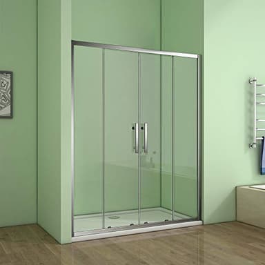 Porte de douche coulissante 140x190cm en niche l'accès au centre