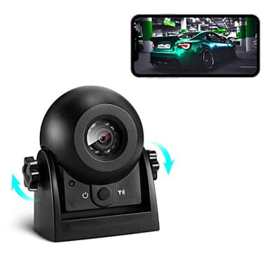 Caméra de recul sans fil WiFi magnétique - Vision nocturne/IP68 étanche - Compatible Android/iOS - Pour voiture, camion, camping-car, van, remorque