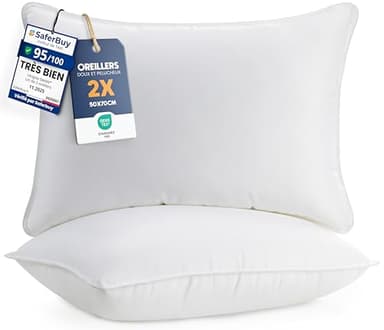 Utopia Bedding Pillow (Lot de 2), 50 x 70 cm, Oreiller de Sommeil, Coussin Respirant et Doux (Blanc)