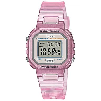 Casio Montre Quartz Unisexe 30.00mm avec Cadran Clear Digitale et Bracelet en Plastic/Resin Bracelet Rose LA-20WHS-4AEF