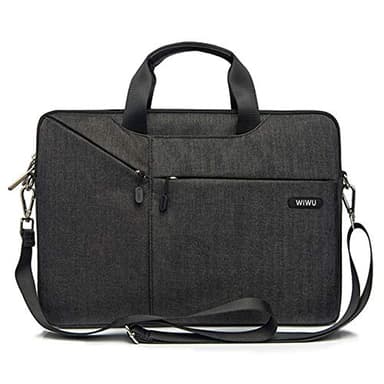 15,6 Pouces Sacoche WIWU 15" à 15.6" - Sacoche Résistant à l'eau pour Ordinateur Portable, Meilleure Protection, Sac à Bandoulière, Serviette pour Acer Apple MacBook Pro, ASUS, Dell, HP - Noir