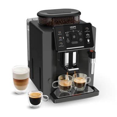 Krups Sensation C50, Machine à café grains, Expresso automatique, 5 boissons, Interface tactile, Facile à utiliser, Nettoyage automatique, Buse vapeur Cappuccino, EA910810