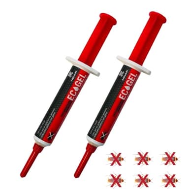 ECOGEL Anti Cafard 2 x10g Piege Cafard extrêmement appétent et mortel pour tous types de cafards contient du Bitrex une substance amère qui le rend non appétent aux personnes et animaux de compagnie