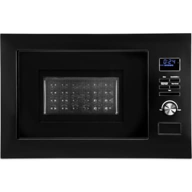 Bomann® Micro-ondes encastrable 3en1, Gril + Air chaud, Espace de cuisson 25L, 8 programmes automatiques, Gril + Plateau tournant(Ø 27 cm), 900W, MWG 3001 H EB noir-mat