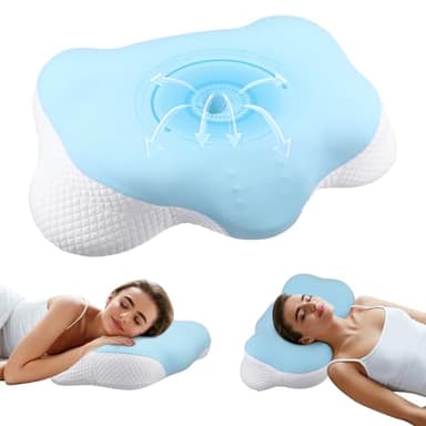 MINENICE Oreiller Cervicales Memoire Forme Ergonomique, Oreiller Anti Ronflement et Apnée Positionnelle, Oreiller Orthopédique pour Les Dormeurs sur Le Côté, Le Dos, Housse Lavable