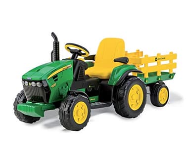 Peg Perego John Deere Ground Force avec remorque 12 V IGOR0047, vert et jaune