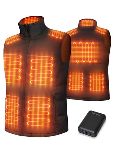 FrostVoyage Gilet Electrique Chauffant Homme Femme avec Batterie 18400mAh, Veste Doudoune Chauffante Homme avec 10 Zones Chauffantes, Gilet Chauffé pour Moto Ski Chasse