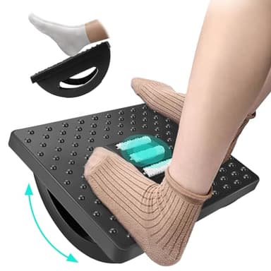 Mkitnvy Repose-pieds sous le bureau, Repose-pieds ergonomique, Effet de Massage Confortable pour Une Meilleure Circulation Sanguine dans Les Jambes pour Bureau Maison, Noir