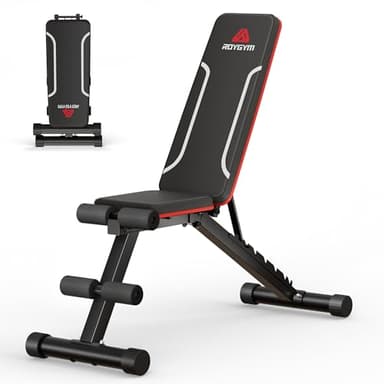 Roygym Banc de musculation pliable, banc d'entraînement multifonction avec dossier réglable en 9 positions, banc d'entraînement incliné pour un entraînement complet du corps, capacité de charge