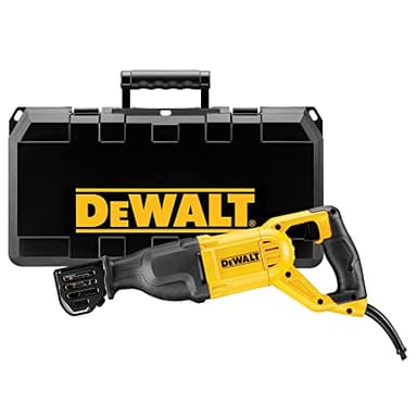 DEWALT DWE305PK-QS Scie sabre filaire - 1100W - Spéciale applications difficiles - Course à vide 0-2800 cps/min - Course de la lame 29 mm - Fixation 4 positions - Mallette de transport robuste, Jaune