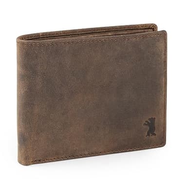 Berliner Bags Vintage Portefeuille en Cuir, Portemonnaie avec Protection RFID Certifiée TÜV et Coffret Cadeau pour Homme - Marron