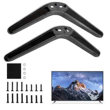 Pieds de Piédestal de Base TV Universels, Supports de Bureau Réglables avec Kit de Montage, Compatibles avec Écrans Plats LED et Plasma, Installation Facile sans Perçage, Entraxe de 17 mm à 20 mm