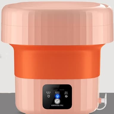 ROCKYMO Machine à Laver Pliante Domestique pour Une Seule Personne, Machine à Laver Semi-Automatique pour sous-vêtements, Mini Machine à Laver pour Une Seule Personne (Pink)