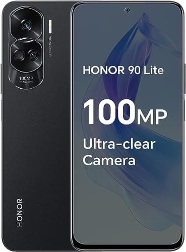 HONOR 90 Lite 5G Smartphone avec Triple Caméra 100 Mpx, 8+256 Go, Écran 6,7" 90 Hz, 4 500 mAh, Double SIM, Android 13, Noir