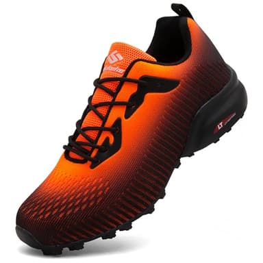 ASOCO DREAM Chaussures de Trail Homme Chaussure de Randonnée Respirantes Antidérapantes Running Extérieur Fitness Chaussures de Marche,Noir Orange,44 EU