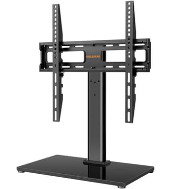 Support TV sur Pied pour Téléviseurs de 26 à 60 Pouces - Support Pivotant de TV Réglable en Hauteur avec Base en Verre Trempé, VESA Maximal 400x400 mm, Capacité de 40 kg