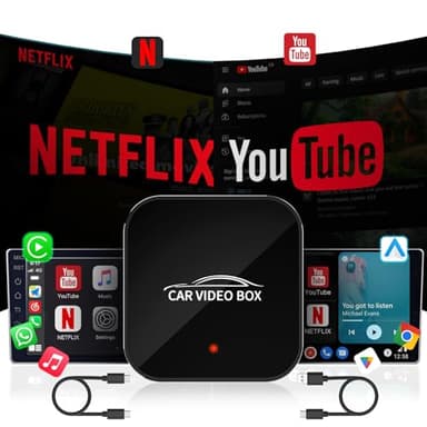 Adaptateur Carplay sans fil avec Netflix YouTube, adaptateur Carplay sans fil et dongle Android Auto 5 GHz, WiFi 5 GHz, Magic Box Convert Wried