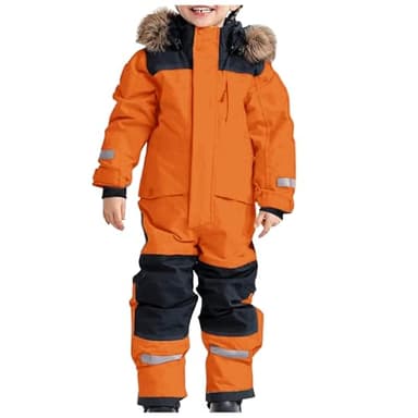 Generisch Combinaison de neige pour enfants garçons et filles Thermo Skioverall Combinaison de ski d'hiver chaude Combinaison neige imperméable à l'eau avec combinaison de boue détachable Combinaison