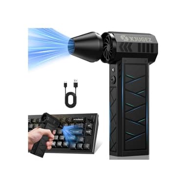 XJUGEZ Mini Souffleur Air Comprimé avec Lumière Auxiliaire, 150000RPM Souffleur Electrique, 4-Gear Speed Wind with Type-C,Convient au Nettoyage de la Maison et de la Voiture, à L'extérieur
