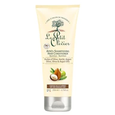 LE PETIT OLIVIER - Après-Shampooing Crème Soin Nutrition - Huiles D'Olive, Karité & Argan - Nourrit, Répare & Protège - Cheveux Secs & Abîmés - Sans Silicone Sans Sulfate - Fabriqué en France - 200 ml