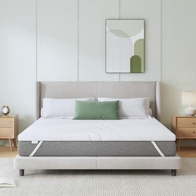 Novilla Surmatelas 140x190, 7.5CM, Surmatelas en Mousse à Mémoire de Forme Gel, Mousse Confort, Doux pour la Peau et Doux, avec Design Antidérapant et Certification de Sécurité, Lavable