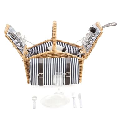 Dutch Mountains Panier Pique-Nique pour 4 Personnes Deluxe - Sac Pique Nique 24 pièces avec Couverture