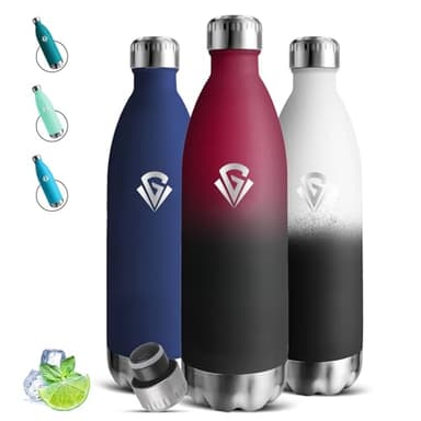 Gourde Isotherme, Gourde 1l, Bouteille Inox, 24h Froid & 12h Chaud, Bouteille Isotherme sans Bpa, Double Vide, Facile à Transporter, Bouteille d'eau pour Bureau, Randonnée, Camping