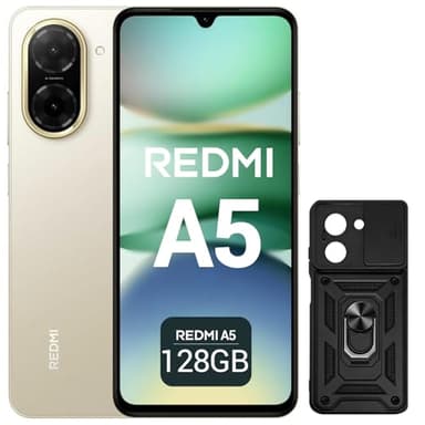 XIAOMI Redmi A5 Smartphone 6,88" 120Hz, 4+128GB, Appareil Photo IA 32 MP, Batterie 5200 mAh, Capteur d'Empreintes Latéral (Or)