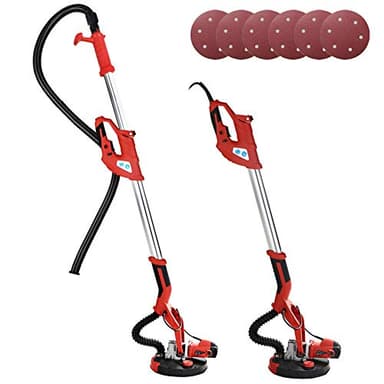 Bakaji Ponceuse murale au plafond Ponceuse Girafe Plaque de plâtre 750 W Puissance 800 – 1750 tr/min aspiration automatique avec tube tige télescopique et 6 disques abrasifs 225 mm inclus