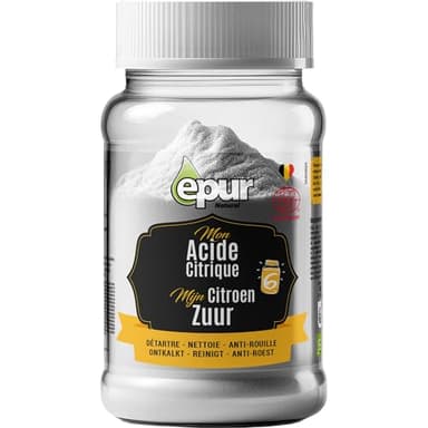 Epur - Acide Citrique, Ecocert 100 % naturel, Idéal pour Détartrer bouilloires et cafetières, Dissout la rouille sur le métal, 400 g