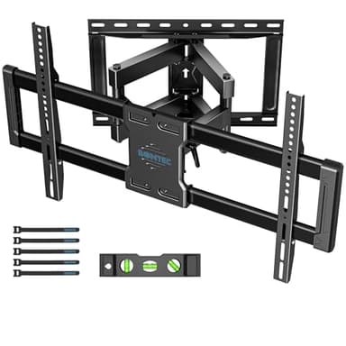 BONTEC Support TV Mural Articulé 37-85 Pouces, Support Mural TV Pivotant Inclinable, Bras Double 68-420mm, Jusqu’à 60kg, VESA 200x100-600x400, pour Écran Plat ou Incurvé