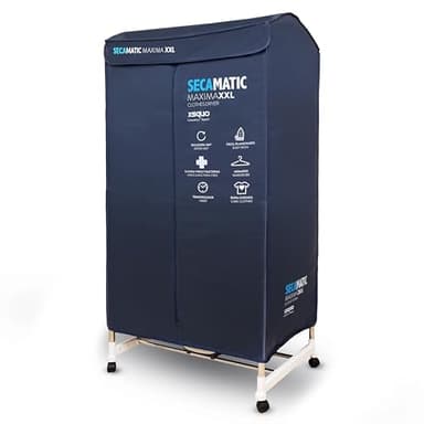 Sèche-linge Secamatic Max XXL par ventilation, 1200 W, capacité de séchage 15 kg et 30 kg d'étendoir et d'armoire. Minuterie 180 min, silencieux, multifonction :